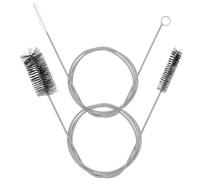TOGEVAL Lot de 2 Brosses de Nettoyage Flexibles pour Canalisations 155 CM Acier Inoxydable avec Poils en Nylon Brosse Double Tête Noire et Brosse Simple Tête Transparente pour Évier