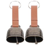 TOGEVAL Lot de 2 Cloches D’Ours en Métal Vintage Couleur Bronze Vert Légères et Sonores Accessoires de Randonnée et Camping pour Dissuasion des Ours en Plein Air