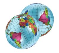 TOGEVAL Lot de 2 Globes Terrestres Gonflables 215 CM Ballon Éducatif Carte du Monde Colorée pour Bébés Jouets Géographiques Portables pour Jardin et Plage Ballon Léger et Facile à