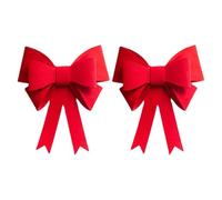 TOGEVAL Lot de 2 Grands Nœuds Rouge en Feutre Liens et Pinces Embrasses Décoratives Polyvalentes pour Rideaux Sapin de Noël Mariage et Décoration Intérieure Accessoires Festifs Solide