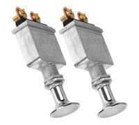 TOGEVAL Lot de 2 Interrupteurs à Tirette 75 A 6-28 V Cc Universels Coupe-Circuit Étanche pour Tracteurs et Véhicules Lourds Bouton Chromé Interrupteur Robuste pour Treuil et Démarrage