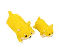 TOGEVAL Lot de 2 Jouets Couineurs en Latex pour Chiens S M Jouets à Mâcher Interactifs pour Chiots et Grands Chiens Anneaux de Dentition Résistants pour Nettoyage Dentaire et