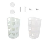 TOGEVAL Lot de 2 Mangeoires à Herbe pour Lapins et Cochons D’Inde Plastique PP Résistant Taille Petite Couleurs Bleu et Blanc Anti-Gaspillage Multiples Ouvertures Fixation Suspendue