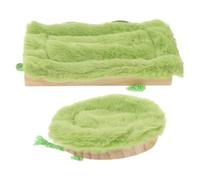TOGEVAL Lot de 2 Nids Douillets Verts pour Perroquets Hamac Suspendu en Peluche pour Cage Lit Chaud et Protecteur pour Perruches Calopsittes et Conures Refuge Confortable D’Hiver pour