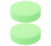 TOGEVAL Lot de 2 Palets de Hockey sur Glace en PVC Mat, Ronds, Durs et Réglables, Couleur Vert Gazon, Accessoires D'entraînement pour Hockey sur Glace et Roller, Équipement Sportif