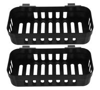 TOGEVAL Lot de 2 Paniers Suspendus Noirs pour Plantes Aquatiques avec Trous Support pour Plante D’Aquarium en Plastique Jardinière Suspendue avec 10 Crochets Carrés Décor Pratique pour