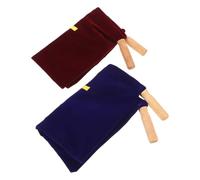 TOGEVAL Lot de 2 Paquet à Offrandes en Velours Rouge et Bleu avec Poignées en Bois 25 CM - Paquet Religieux pour Église Collecte D’Articles de Communion et Cérémonies Religieuses
