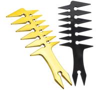 TOGEVAL Lot de 2 Peignes à Coiffure Rétro pour Hommes Peigne à Dents Larges en Plastique Double Face Noir et Or Multifonction pour Coiffage Massage Cuir Chevelu Usage Quotidien et Voyage
