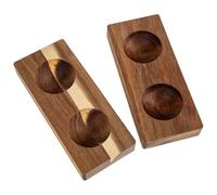 TOGEVAL Lot de 2 Plateaux à Œufs en Bois Naturel, Support à Œufs pour Réfrigérateur et Comptoir, Rangement Pratique et Décoratif, Couleur Marron, Taille Standard, Cuisine et Bureau