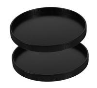 TOGEVAL Lot De 2 Plateaux Ronds en Bois pour Décoration D'Intérieur pour Servir des Aliments pour Bougies Petit Plateau en Bois pour Comptoir De Cuisine