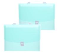 TOGEVAL Lot de 2 Pochettes Accordéon Extensibles Format A4 avec 13 Compartiments Organiseur de Dossiers en Plastique Rigide avec Poignée et Onglets Étiquetables Bureau École et