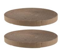 TOGEVAL Lot de 2 Recharges Rondes en Carton Ondulé pour Griffoir à Chat Diamètre 34 CM Épaisseur 27 CM - Coussins de Rechange pour Lit de Chat Intérieur Protection Anti-Griffures