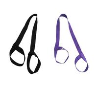 TOGEVAL Lot de 2 Sangles Réglables en Coton pour Tapis de Yoga et d'exercice Ceintures de Transport Noires et Violet Foncé Légères et Polyvalentes pour Pilates Fitness et Étirements