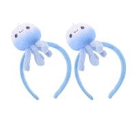 TOGEVAL Lot de 2 Serrage-têtes Méduse Bleue en Peluche Marine, Bandeaux D’accessoires de Costume Animaux Marins Légers et Doux, pour Fête Halloween et Déguisement Océanique
