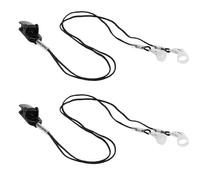 TOGEVAL Lot de 2 set de Lanières Tour de Cou Anti-Perte pour Appareils Auditifs Clips de Maintien Anneaux en Silicone Souple Noirs Accessoires Étanches et Résistants pour Seniors Usage