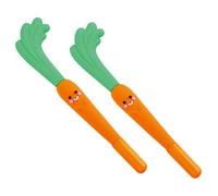 TOGEVAL Lot de 2 Stylos à Encre Gel Carotte, Stylo Gel Dessin Animé, Taille Compacte, Couleur Orange Vif, pour Étudiants et Prise de Notes Scolaire