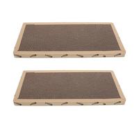 TOGEVAL Lot de 2 Tapis à Griffer en Sisal Naturel pour Chats Format Carré 424 X 21 CM Bords Renforcés en Carton Ondulé Protège-Canapé et Meubles Griffoir Stable et Solide pour