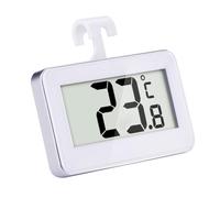 TOGEVAL Lot de 2 Thermomètres Numériques de Réfrigérateur Étanches Haute Précision Plage 20 à 60°C Affichage Celsius/Fahrenheit Blanc Alerte Gel Fixation Pile Bouton Incluse