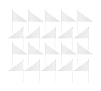 TOGEVAL Lot de 20 Petits Drapeaux Blancs en Plastique Solides sur Bâton 40 X 27 Cm - Drapeaux Portatifs Vierges pour Décoration Extérieure, Fêtes, Défilés et Activités Créatives