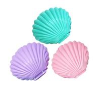 TOGEVAL Lot de 3 Boîtes à Bonbons de Coquillage, Boîte de Rangement pour Bijoux, Plastique Rigide, Couleurs Pastel, Coffrets Décoratifs pour Mariage et Fête, Accessoires Fête Shower