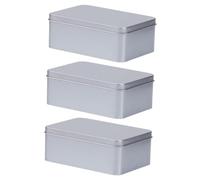 TOGEVAL Lot de 3 Boîtes de Rangement en Fer Blanc avec Couvercle Boîte Plate Grosse Taille pour Bonbons Thé et Biscuits Polyvalente Imperméable pour Mariage et Stockage Pratique