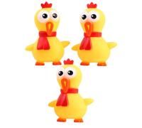 TOGEVAL Lot de 3 Jouets Poulet Qui Couine en Latex Jaune, Sonore à Mâcher pour Chien, Difficile pour Animaux de Compagnie, Stimulant et Léger pour Divertissement Quotidien