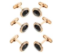 TOGEVAL Lot de 3 Paires de Boutons de Manchette Ronds en Métal Résistants à la Décoloration pour Chemises à Poignets Mousquetaires Accessoires Vintage pour Homme Mariage Affaires et