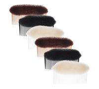 TOGEVAL Lot de 3 Peignes Volumisants Grosse Taille, Coussinet de Base pour Volume Capillaire, Couleurs Marron Noir Beige, Accessoire Cheveux pour Femmes, Coiffage Quotidien et Voyages