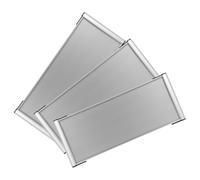 TOGEVAL Lot de 3 Plaques Signalétiques Porte de Bureau en Alliage D'aluminium Double Face, Format 12x30 Cm, Panneau Vierge Personnalisable pour Murs et Portes en Milieu Professionnel