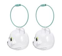 TOGEVAL Lot de 3 Porte-Clés Transparents pour Poils de Chat Pince à Épiler Capsules Commémoratives Vert Œil Boîte à Souvenirs pour Poils D’Animaux Rangement Portable et Pratique pour