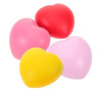 TOGEVAL Lot de 4 Balles D'exercice de Cœur en Pu Souple, Entraînement des Mains Doigts, Renforcement Musculaire pour Personnes Âgées, Ballons Anti-stress pour Rééducation Manuelle