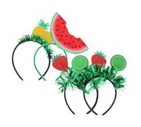 TOGEVAL Lot de 4 Bandeaux à Motifs Fruits pour Femme et Adolescente Accessoires Coiffure Légers et Colorés pour Fêtes Hawaïennes et Festivals