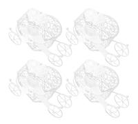 TOGEVAL Lot de 4 Boîtes à Bonbons en Fer Blanc, Boîtes de Rangement Élégantes pour Mariage, Présentoirs Décoratifs pour Sachets Bonbon Mariage et Coffrets Présents Festifs