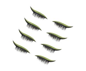 TOGEVAL Lot De 4 Paires D'autocollants Pour Cils Adhésifs Camouflage Vert Armée, Décoratifs Et Denses, Maquillage De Scène, Confortables Et Faciles à Appliquer