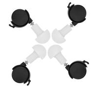TOGEVAL Lot de 4 roulettes Pivotantes pour Cages à Chats Accessoires de Rechange en Plastique Blanc et Roues Noires Petites roulettes Stables pour Cages de Transport et Mobilier