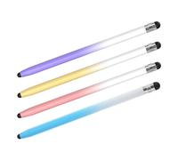 TOGEVAL Lot de 4 Stylets pour Écran Tactile Double Pointe en Silicone Stylet pour Téléphone et Tablette Multi-Couleurs Blanc Dégradé pour Dessin et Écriture