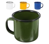 TOGEVAL Lot de 4 Tasses en Émail Rétro 260 Ml, Tasses à Café de Restaurant et Gobelets de Camping, Couleurs Assorties Blanc, Jaune, Bleu, Vert, Adaptées Maison, Bureau Couleur Aléatoire