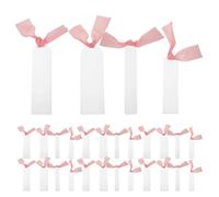 TOGEVAL Lot de 40 Marque-Pages Vierges en Acrylique Transparent avec Ruban 4 Formes Variées Compatibles Sublimation pour Loisirs Créatifs et Organisation