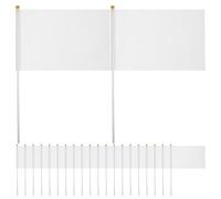 TOGEVAL Lot de 48 Drapeaux à Manivelle pour Arbitres Blancs en Polyester Mâts Taille Adaptée Légers et Flottants pour Événements Sportifs Football et Courses Accessoires D’Arbitrage