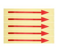 TOGEVAL Lot de 5 Autocollants Fléchés Réfléchissants Rouges, Imperméables et Amovibles, Autocollants Muraux Sol pour Boîte aux Lettres, Signalisation Directionnelle Visible de Nuit