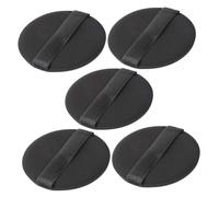 TOGEVAL Lot De 5 Houppettes à Maquillage Rondes Noires Sans Latex, Éponge à Poudre Coupée Moyenne, Usage Professionnel Et Voyage, Accessoires Cosmétiques Doux Et Maniables