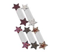 TOGEVAL Lot de 5 Pinces à Cheveux Invisibles Étoiles, Taille Moyenne, pour Cheveux Épais, Multi-couleurs, Accessoires Coiffure sans Trace, Usage Quotidien et Événementiel