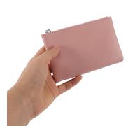 TOGEVAL Lot de 5 Porte-Cartes Zippés Compacts en Tissu Mini Pochettes Portefeuille Ultra-Fines pour Billets Pièces et Clés Assortiment Couleurs Noir Rose Violet Vert Clair Beige