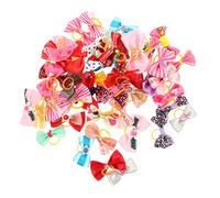 TOGEVAL Lot de 50 nœuds pour Chat et Chien en Tissu décoratif à la Mode pour Animaux de Compagnie pour célébrations et Portraits d'animaux de Compagnie