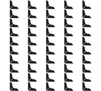 TOGEVAL Lot de 50 Protège-Coins en Métal Fer Vintage 14Mm Bicolore Noir et Argenté pour Albums Photo Scrapbooking et Protection D’Angle Décorative Accessoires pour Album de Scrapbooking