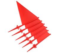 TOGEVAL Lot de 6 Fanions de Marquage Triangulaires Rouges en Abs, Mini Fanions pour Pelouse et Irrigation de Jardin, Marqueurs Résistants pour Arroseurs et Signalisation Extérieure
