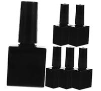 TOGEVAL Lot De 6 Flacons De Vernis Gel En Verre 10 Ml Petit Format Rechargeables Noirs Avec Pinceau Étanches Pour Manucure Professionnelle Et Usage Voyage