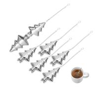 TOGEVAL Lot de 6 Infuseurs à Thé en Acier Inoxydable Passoires à Thé en Vrac Créatives Forme Arbre de Noël Filtre Fin Réutilisable pour Tisanière et Mug Outil d'Infusion Domestique