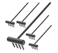 TOGEVAL Lot De 6 Mini Râteaux Zen Décoratifs pour Bac à Sable, Râteaux De Table Noirs 4 Pieds, Accessoires pour Jardin Zen, Outils Manuels Précis pour Dessin De Motifs Et Relaxation