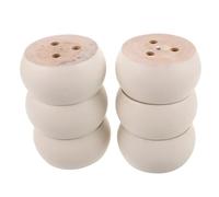 TOGEVAL Lot de 6 Pieds Ronds en Bois Massif Non Peint pour Canapé Meuble TV Table Basse - Pieds de Remplacement 5X10 CM Compatibles Bricolage Finition Naturelle Robustes et